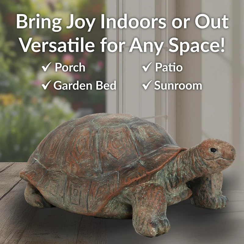 Indoor/Outdoor Glass Fiber Reinforced Concrete Talia the Tortoise Patio Garden Yard Entryway Decorative Statue - 29"