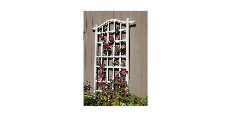 Outdoor Vinyl Garden Plant Trellis with Ground Anchors