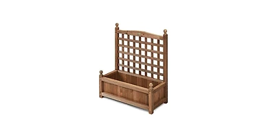 Natural Fir Wood Outdoor Garden Planter Box with High Trellis