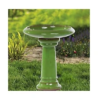 Glazed Ceramic Outdoor Patio Garden Birdbath for Backyard Decoration and Birds