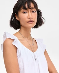 On 34th Women's Cotton Gauze Flutter-Sleeve Top, Exclusively at Macy's
