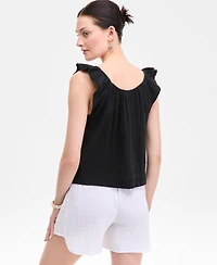 On 34th Women's Cotton Gauze Flutter-Sleeve Top, Exclusively at Macy's