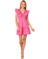 Adrianna by Adrianna Papell Women's Ruffled Cotton Fit & Flare Dress