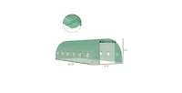 26.2 ft x 9.7 ft Outdoor Walk-in Greenhouse with Green Pe Cover and Steel Frame