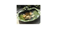 Fountain Bird Bath with Frog Design and Solar Pump for Outdoor Garden Decor