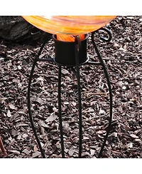 Outdoor Graceful Curved Steel Gazing Globe Stand - 18.25" - Black