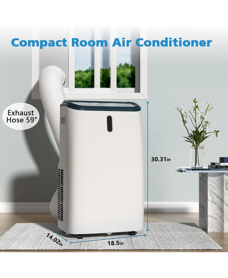 Cowsar 14000 Btu 4-in-1 Portable Ac, Cools 500sq.ft, <53dB, Quiet, Room/Office/Bedroom
