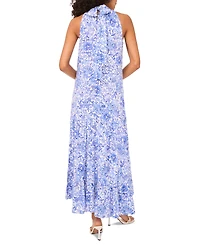 Msk Women's Printed Halter Sleeveless Maxi Dress