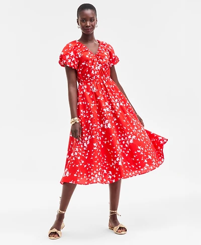 On 34th Women's Puff-Sleeve Midi Dress, Exclusively at Macy's