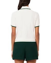 Lacoste Usa Women's Trimmed Short-Sleeve Polo Sweater