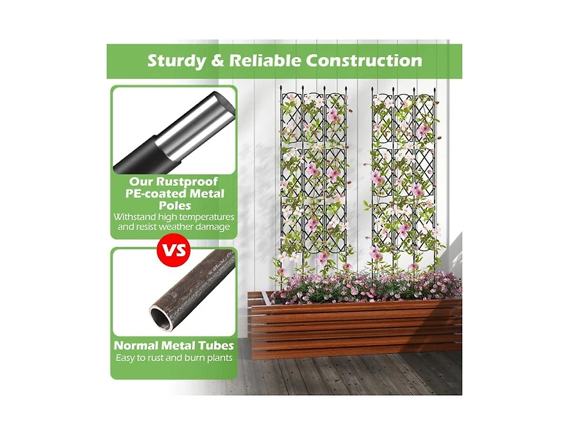 3-Pack Outdoor Plant Support Frame for Raised Garden Bed