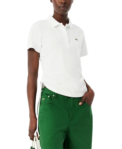 Lacoste Usa Women's Short-Sleeve Ruched Polo T-shirt