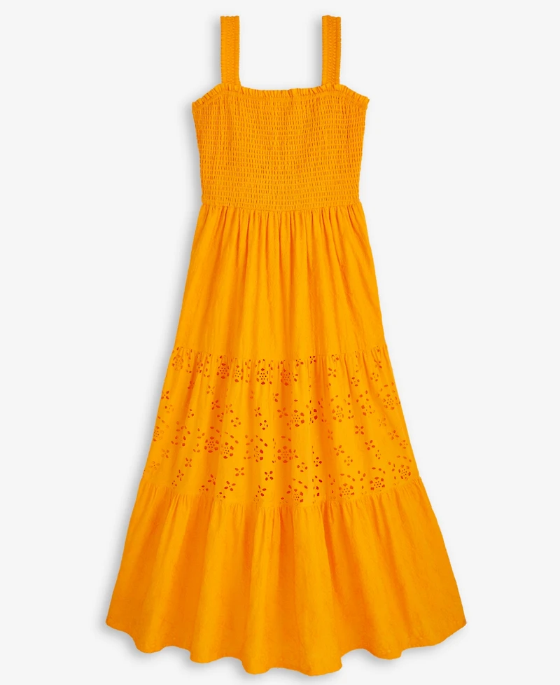 On 34th Women's Smocked Embroidered Eyelet Midi Dress, Exclusively at Macy's