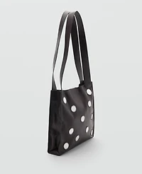 Mango Women's Double-Handle Leather Shoulder Bag