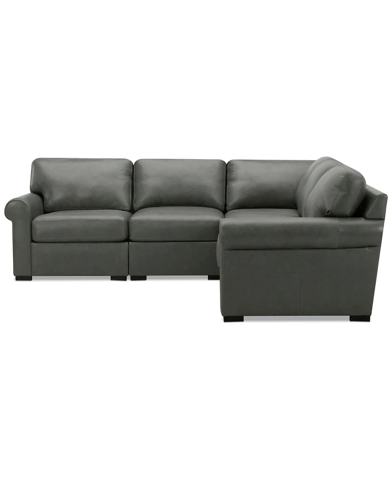 Radley Roll Arm 104" -Pc. Leather Square Corner L Sectional