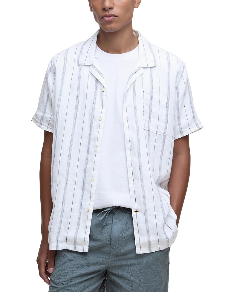 Barbour Men's Garnock Short Sleeve Striped Button-Front Camp Shirt