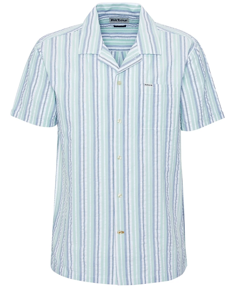 Barbour Men's Beechcroft Short Sleeve Striped Button-Front Camp Shirt