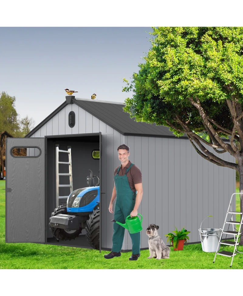 Streamdale 8' x 10' Plastic Tool Room Ultimate Outdoor Storage Solution for Gardens and More