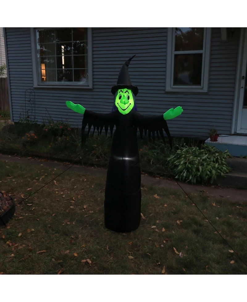 Outdoor Wendolyn the Wicked Witch Self-Inflating Halloween Inflatable Yard Decoration with Led Lights and Built-In Fan - 5'