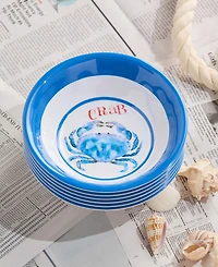 Certified International Beach House Crab Melamine 6-Pc. All-Purpose Bowls, Service For 6