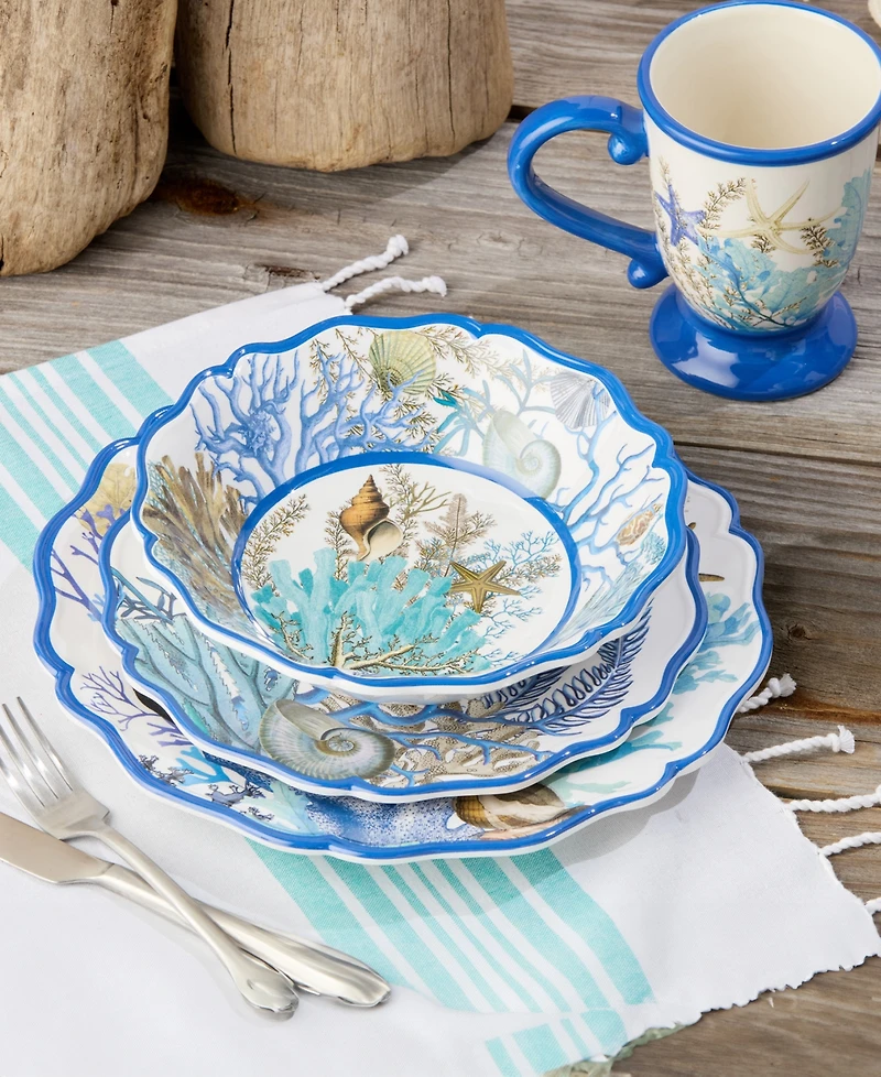 Certified International Blue Lagoon Melamine 4-Pc. All-Purpose Bowls, Service For 4