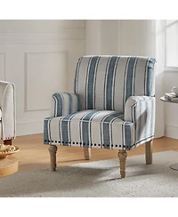 Geltrude farmhouse barbed wooden armchair with spike head trim