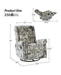 Helmut 360° manual rotation gliding recliner