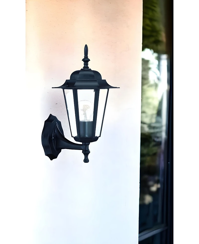 Matte Black Glass Lantern Wall Light