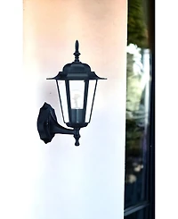 Matte Black Glass Lantern Wall Light