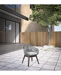 Outdoor Solid Wood Dining Chair with Cushion Perfect for Patio & Garden