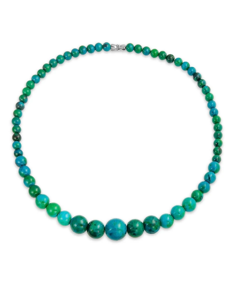 Bling Jewelry Graduated Round Bead Ball Strand Natural Stone Necklace 18 Inches