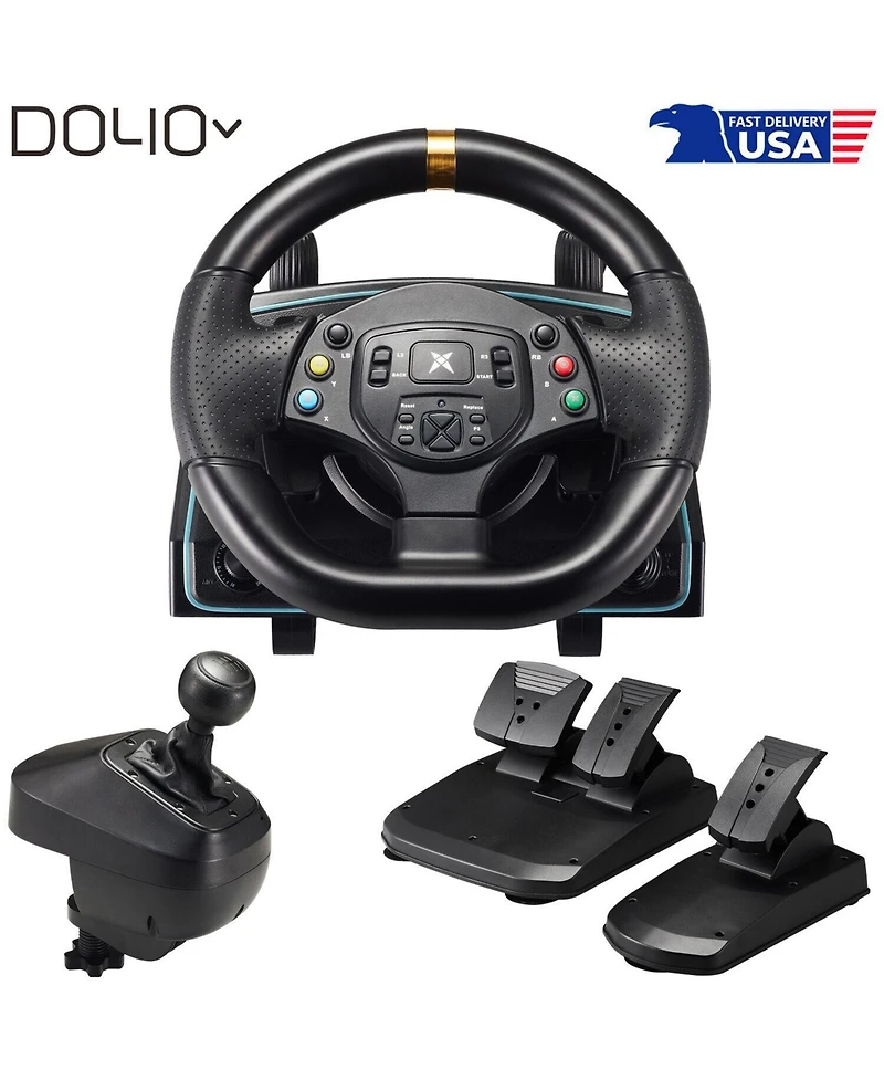 G32 Gaming Sim Steering Wheel Pedals Shifter For Pc PS4 PS3 Xbox 360 Switch