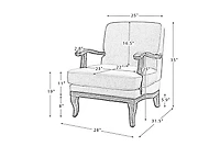 Rinaldo Farmhouse Armchair with Solid Wood Armrests