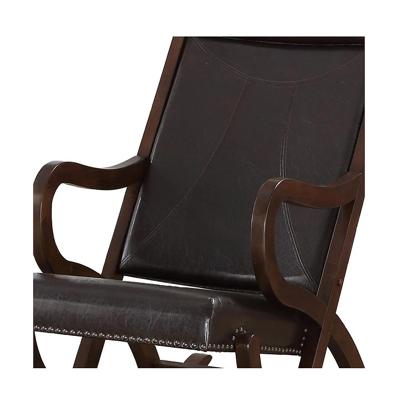 Rocking Chair with Faux Leather Upholstery – Cozy Living Room Chair