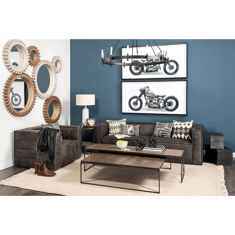 Mango Wood Top and Iron Base Accent Bench – Rectangular Design for Entryway & Living Room