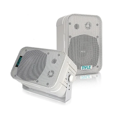 Pyle PDWR40W 5.25" Waterproof Indoor/Outdoor Wall Mount Speakers - 400W, White, Pair