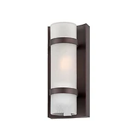 Bronze and White Glass Wall Sconce
