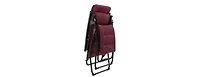 Steel Zero Gravity Chair with Red Cushion – Outdoor Recliner for Ultimate Comfort