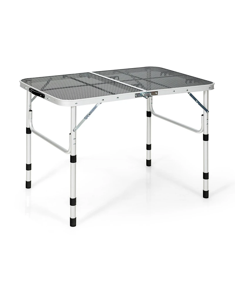 Folding Grill Table for Camping Lightweight Aluminum Metal Grill Stand Table