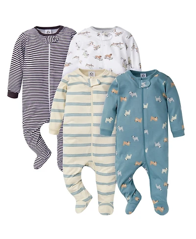 Gerber Baby Boys 4-Pack Sleep 'N Plays, Dogs