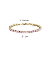 Bling Jewelry Classic 12CTW Prong Basket Set Solitaire Round Cubic Zirconia Cabochon Cz Tennis Bracelet Gold Plated 7.5 Inch