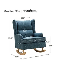 Adrian modern rocking chair with solid wood legs