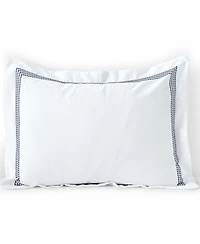 Lands' End 400 Thread Count Premium Supima Cotton No Iron Sateen Embroidered Pillow Sham