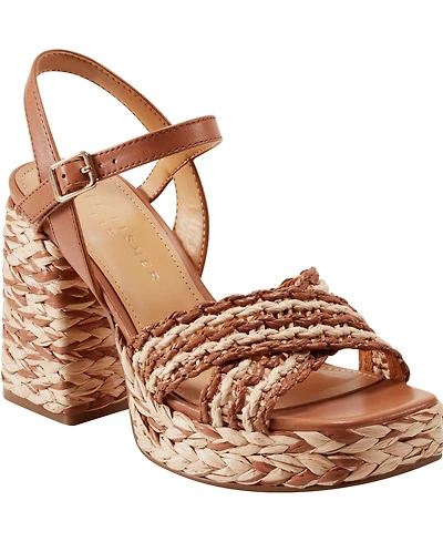 Marc Fisher Ltd Women's Juliey Woven Block Heel Platform Sandals