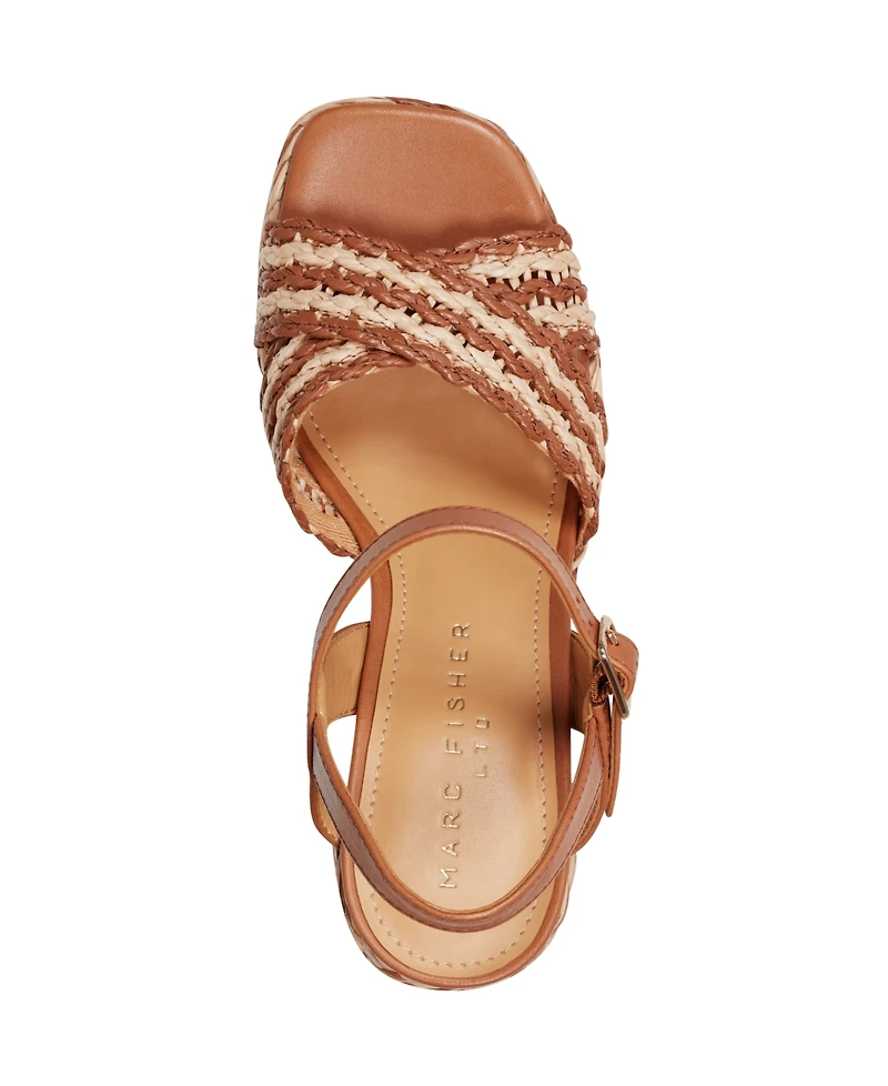 Marc Fisher Ltd Women's Juliey Woven Block Heel Platform Sandals