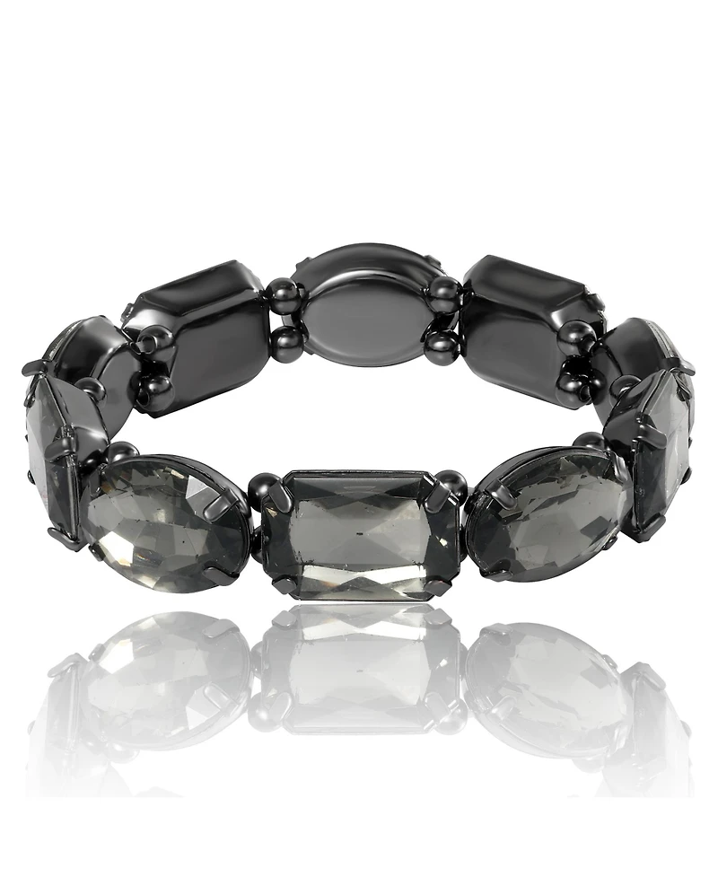 Jessica Simpson Black Crystal Stretch Bracelet – Elegant Fashion Jewelry