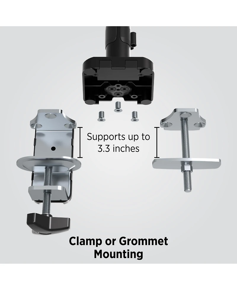 ProMounts Landscape to Portrait Single Monitor Arm for 13” to 32” Screens Holds up to 17.6 lbs
