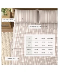 Linery & Co. Striped Brushed Microfiber Bed Sheet Set