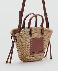 Mango Women's Small Double Handle Natural Fiber Bag