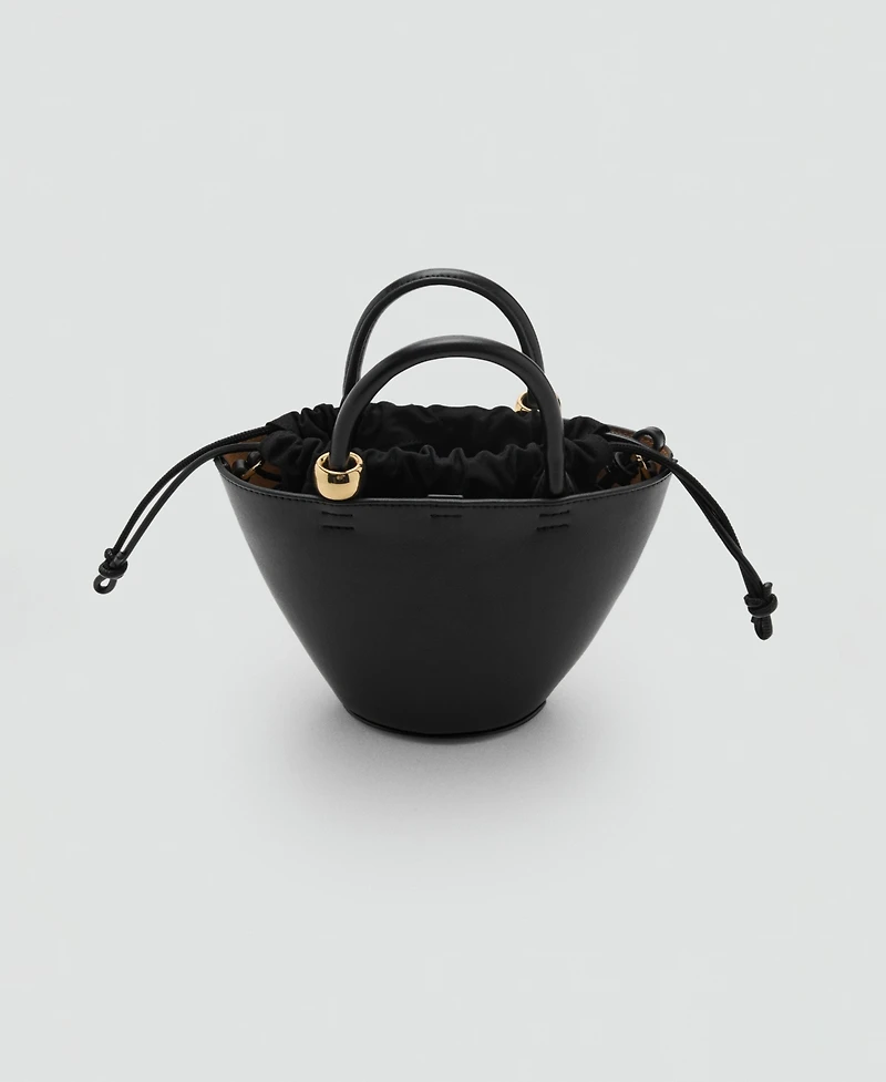 Mango Women's Metallic Detail Mini Shopper Bag